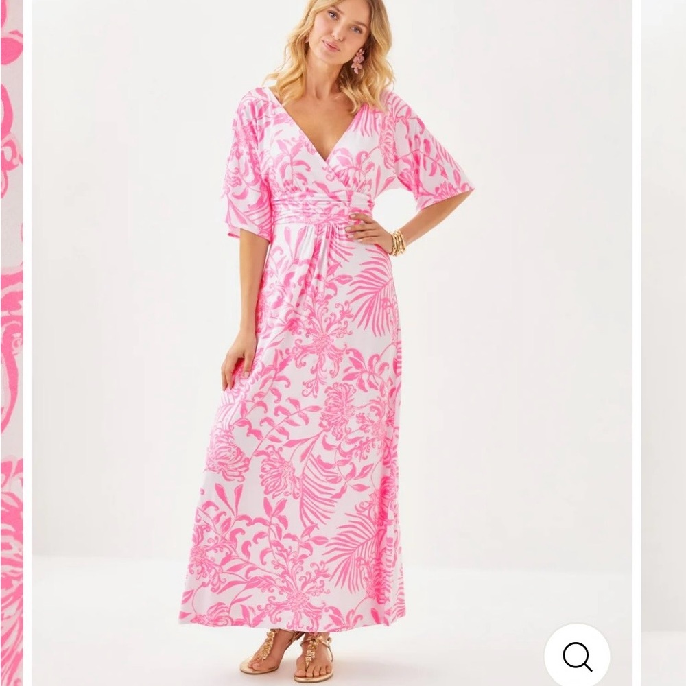 NWT Lilly Pulitzer- Parigi Maxi Dress - Rosseau Pink Glisten Sun - M